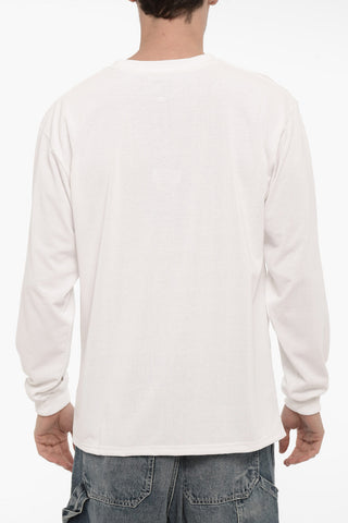T-Shirt Girocollo a Manica Lunga con Taschino