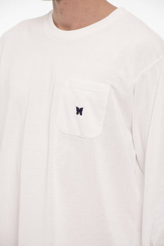 T-Shirt Girocollo a Manica Lunga con Taschino