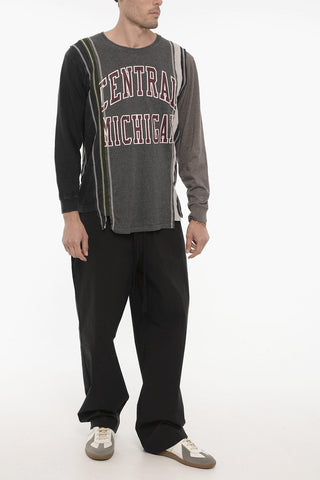 Long Sleeve Crew-Neck T-shirt withMaxi Print