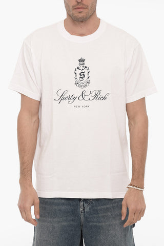 Cotton Crew-Neck T-shirt with Contrast Print