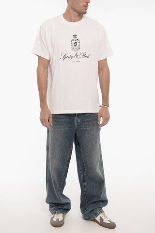 Cotton Crew-Neck T-shirt with Contrast Print