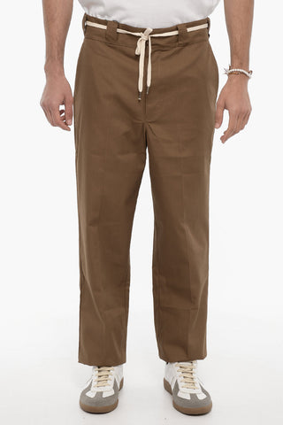 Twill Pants with Laces on the Waist