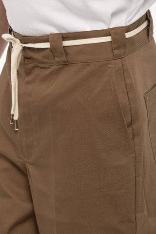 Twill Pants with Laces on the Waist
