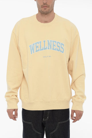 Frontal Maxi Printec Fleeced-Cotton Crew-neck Sweatshirt
