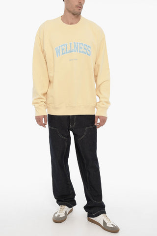 Frontal Maxi Printec Fleeced-Cotton Crew-neck Sweatshirt
