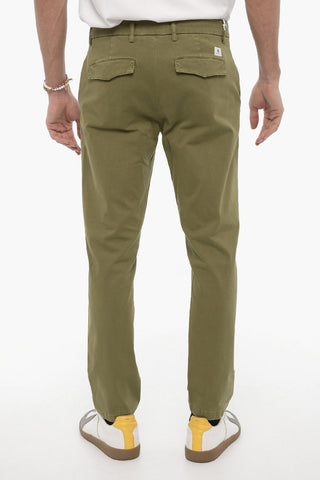 Wave Motif Casual Pants with Flap Pockets