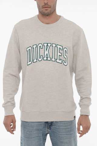 Brushed Cotton Crew-neck Sweatshirt with Maxi Logo