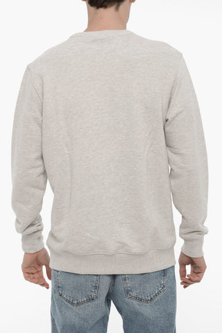 Brushed Cotton Crew-neck Sweatshirt with Maxi Logo