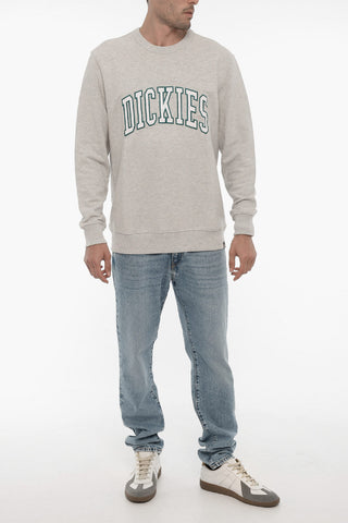 Brushed Cotton Crew-neck Sweatshirt with Maxi Logo