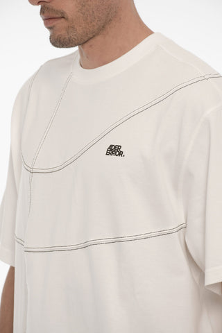 T-Shirt Girocollo in Tinta Unita con Cuciture a Vista