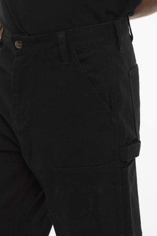 Solid Color Carpenter Pants with Belt Loops