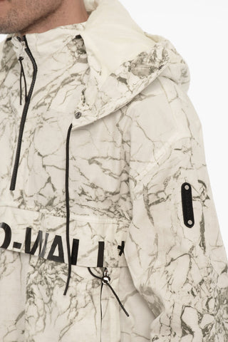 Marble Motif Effect Anorak With Removable Hood