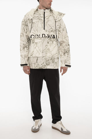 Marble Motif Effect Anorak With Removable Hood
