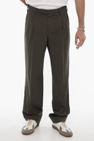 Double-Pleat Loose Fit Pants
