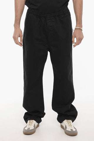 Pantaloni a Gamba Dritta con Elastico in Vita