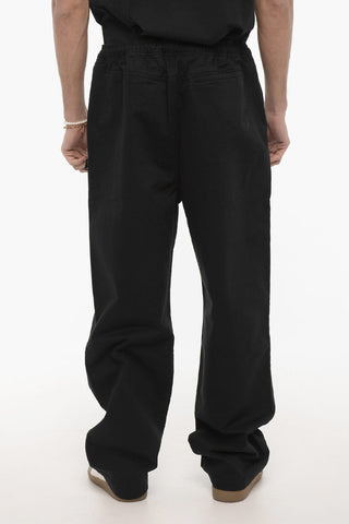 Pantaloni a Gamba Dritta con Elastico in Vita