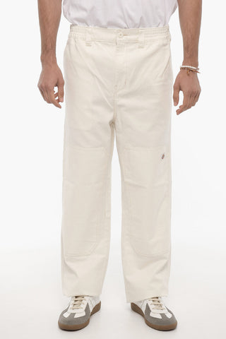 Cotton Twill FLORALA Pants with Visible Stitching