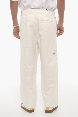 Cotton Twill FLORALA Pants with Visible Stitching