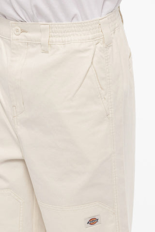 Cotton Twill FLORALA Pants with Visible Stitching
