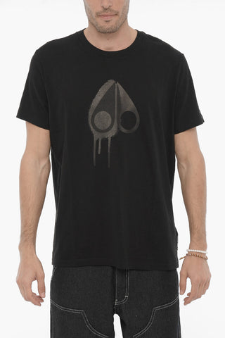 Organic Cotton AUGUSTINE Crew-neck T-Shirt with Tone-on-Tone Printing