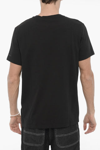 Organic Cotton AUGUSTINE Crew-neck T-Shirt with Tone-on-Tone Printing