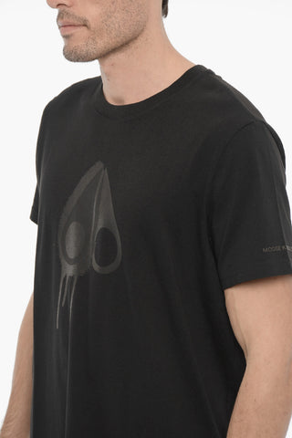 Organic Cotton AUGUSTINE Crew-neck T-Shirt with Tone-on-Tone Printing