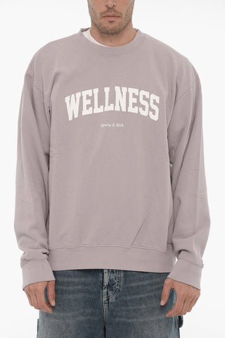 Fleeced-Cotton Crew-neck T-shirt with Maxi Print