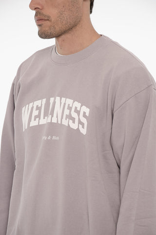 Fleeced-Cotton Crew-neck T-shirt with Maxi Print
