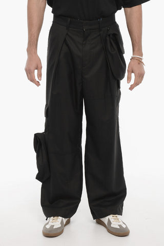Pantaloni Cargo Gessati in Lana