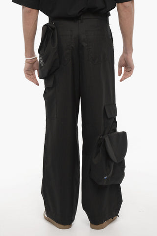 Pantaloni Cargo Gessati in Lana