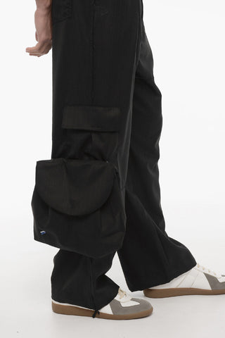 Pantaloni Cargo Gessati in Lana
