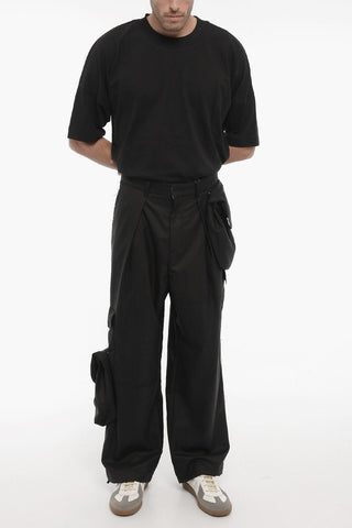 Pantaloni Cargo Gessati in Lana