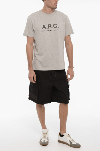 Solid Color SVEN Crew-neck T-Shirt with Printed Logo