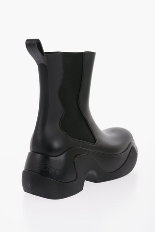 Rubber Chelsea Boots With Heel 7cm 