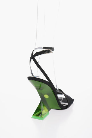 Satin CHEOPE Ankle-Strap Sandals with Sculptural Plexiglass Heel 10.5cm