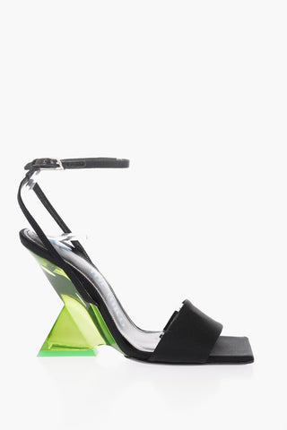 Satin CHEOPE Ankle-Strap Sandals with Sculptural Plexiglass Heel 10.5cm