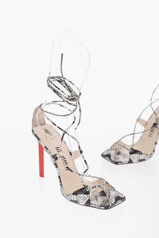 Sandali Lace-Up ADELE In Pelle Effetto Serpente 10,5cm