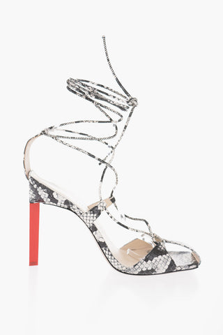 Sandali Lace-Up ADELE In Pelle Effetto Serpente 10,5cm