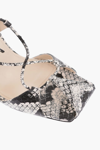 Sandali Lace-Up ADELE In Pelle Effetto Serpente 10,5cm