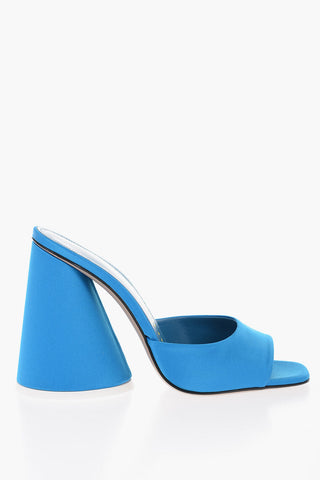Satin LUZ Mules with Conical Block Heel 10.5cm