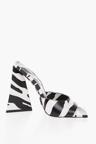 Squared-Toe Animal-Effect Leather DEVON Mules 11,5cm