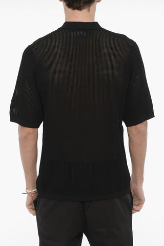 Loose Fit 3 Buttons Perforated Polo shirt