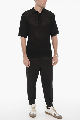 Loose Fit 3 Buttons Perforated Polo shirt