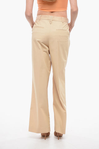 Double-pleated Cotton Palazzo Pants
