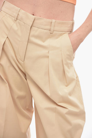 Double-pleated Cotton Palazzo Pants
