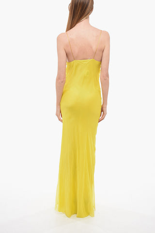 V Neck Silk Slip Dress