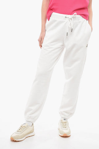 Joggers in Cotone Felpato con Polsini