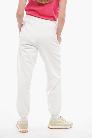 Joggers in Cotone Felpato con Polsini