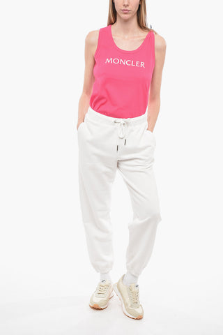 Joggers in Cotone Felpato con Polsini