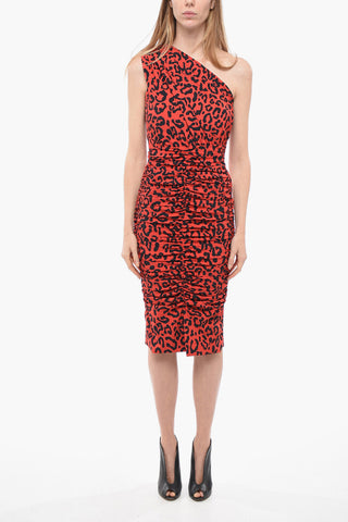 Animal Printed One Shoulder Dress